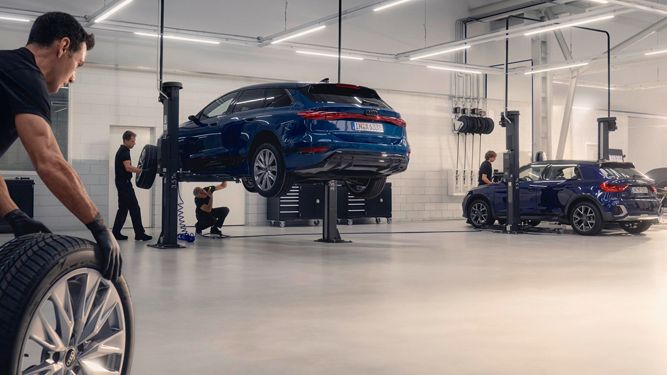 Audi szervizben kerékcsere